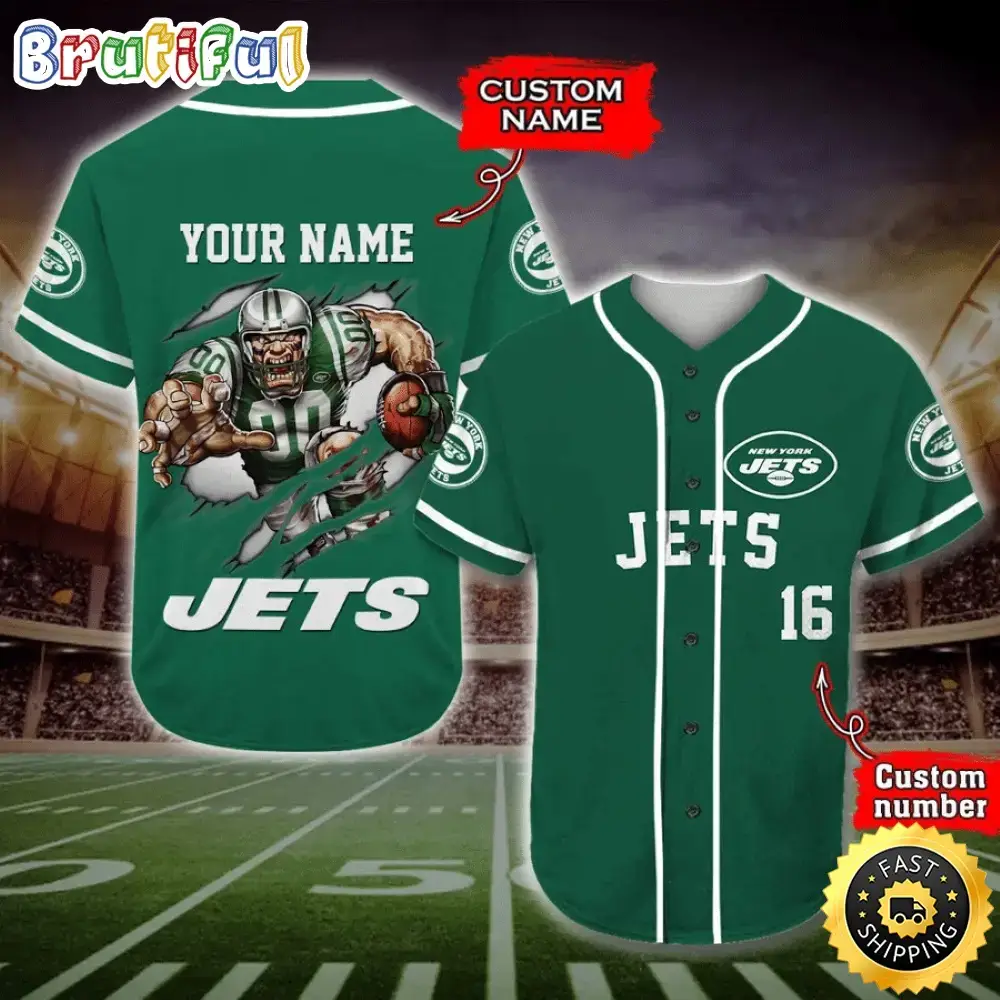 Personalized NFL New York Jets Baseball Jersey Casual Baseball Gear Image