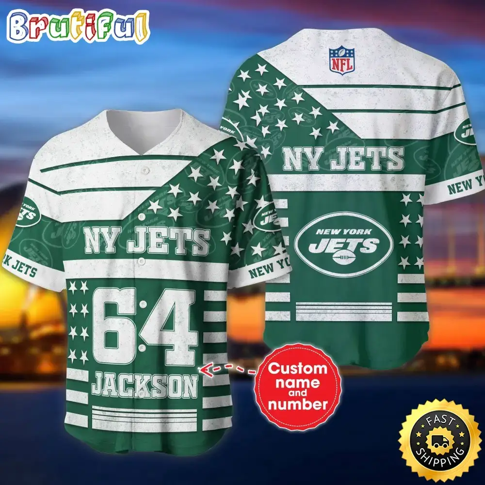 Personalized NFL New York Jets Baseball Jersey Dynamic Team Shirts Image