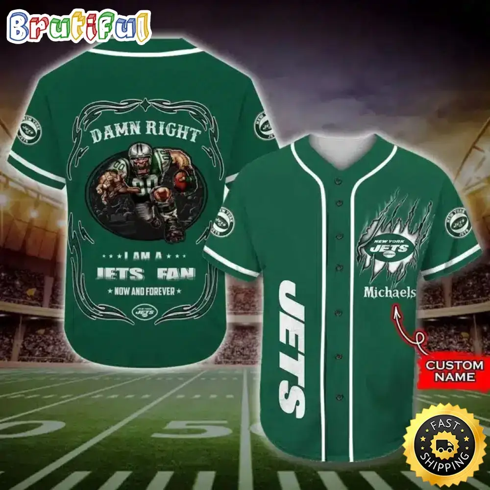 Personalized NFL New York Jets Baseball Jersey Fan Name Image