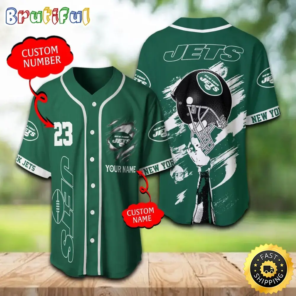 Personalized NFL New York Jets Baseball Jersey For Fans Image