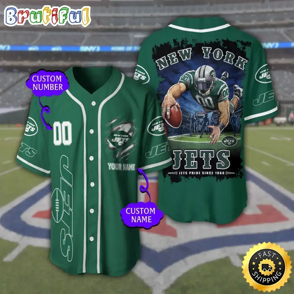 Personalized NFL New York Jets Baseball Jersey Tradition in Jerseys Image