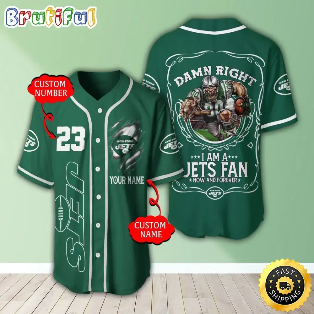Personalized NFL New York Jets Baseball Jersey Vintage Baseball Gear Image