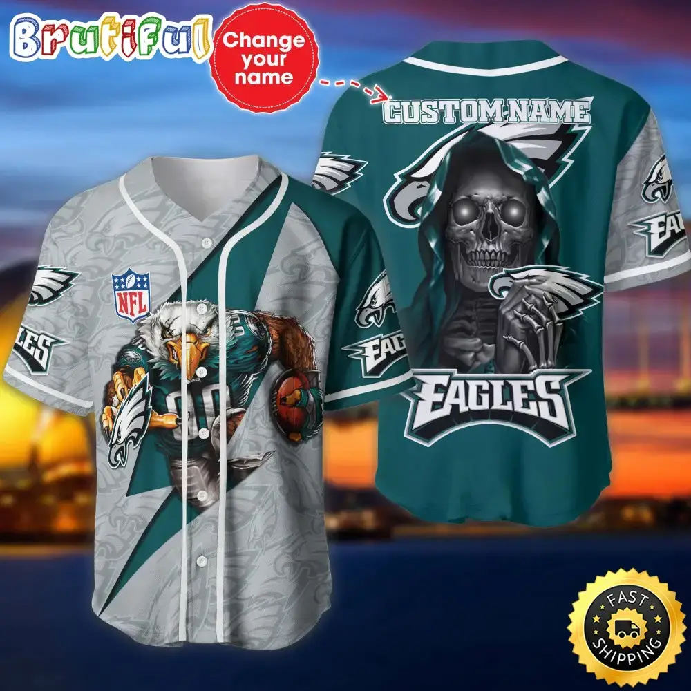 Personalized NFL Philadelphia Eagles Baseball Jersey Athletic Team Shirts Image