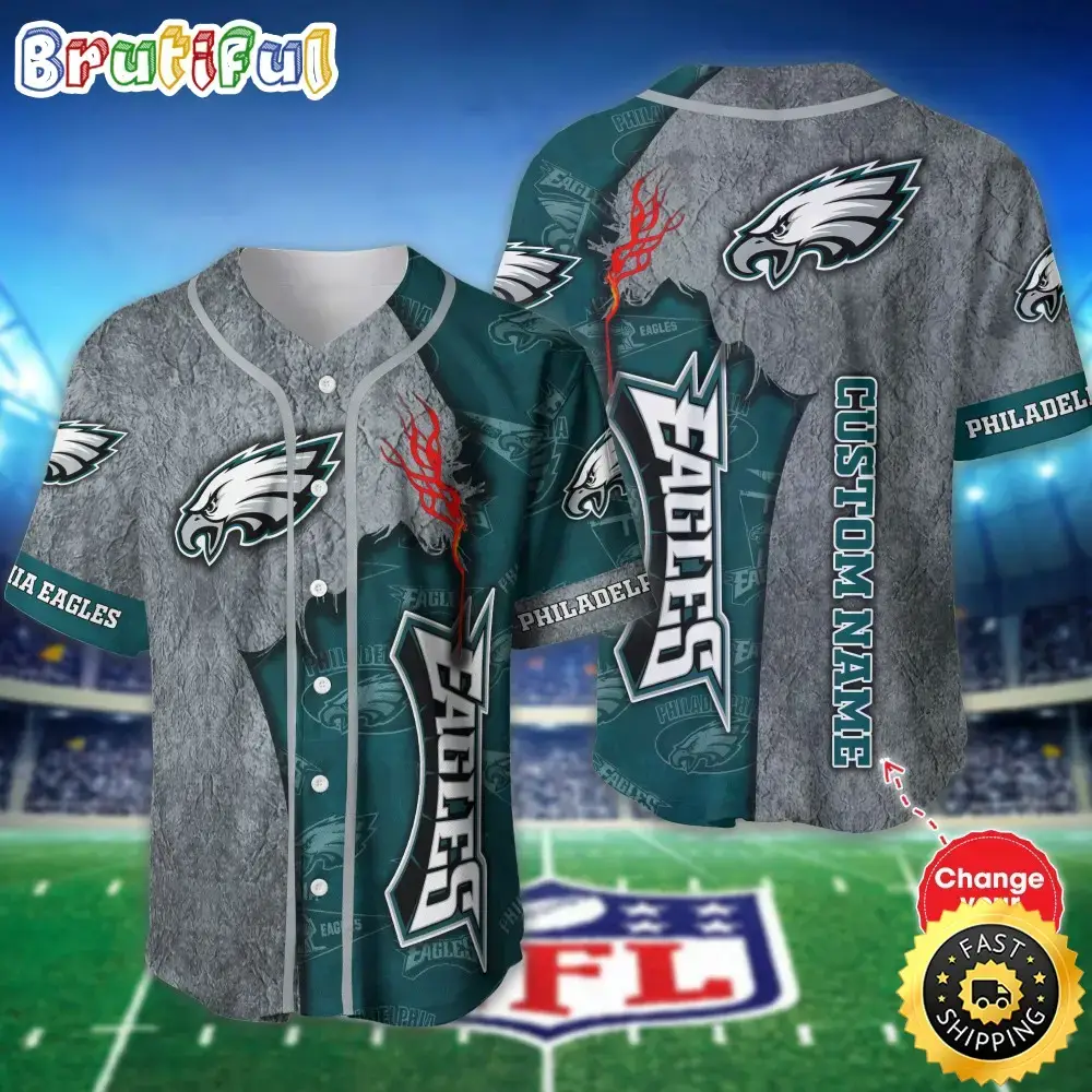 Personalized NFL Philadelphia Eagles Baseball Jersey Authentic Baseball Attire Image