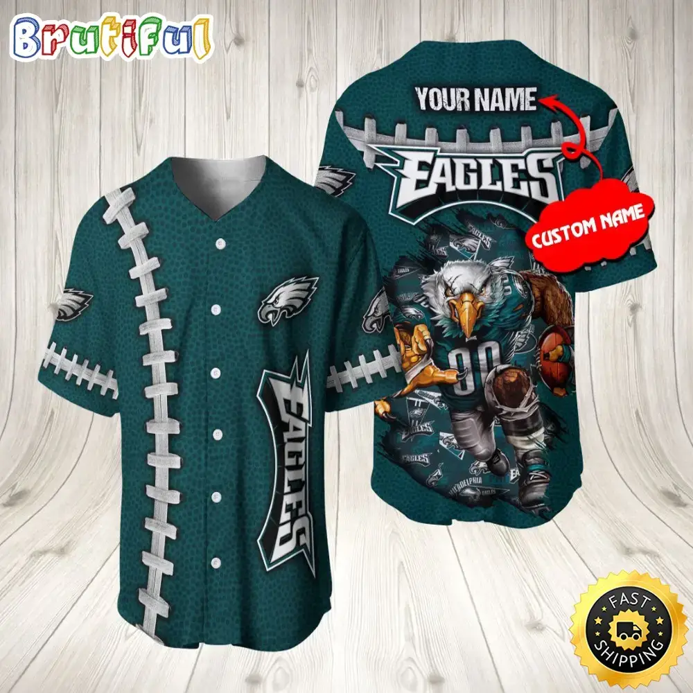 Personalized NFL Philadelphia Eagles Baseball Jersey Vintage Baseball Gear Image