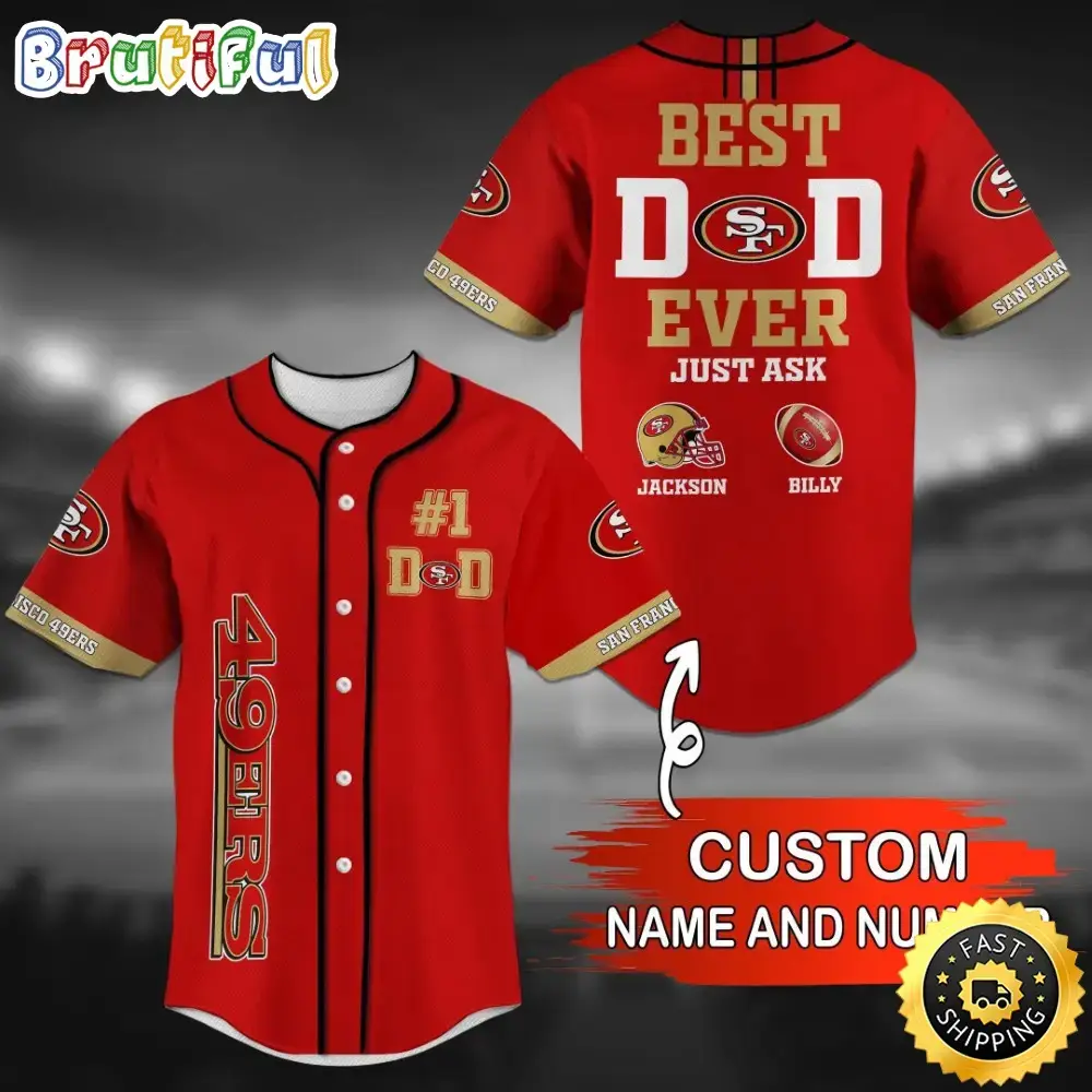 Personalized NFL San Francisco 49ers Baseball Jersey Stylish Baseball Tops Image