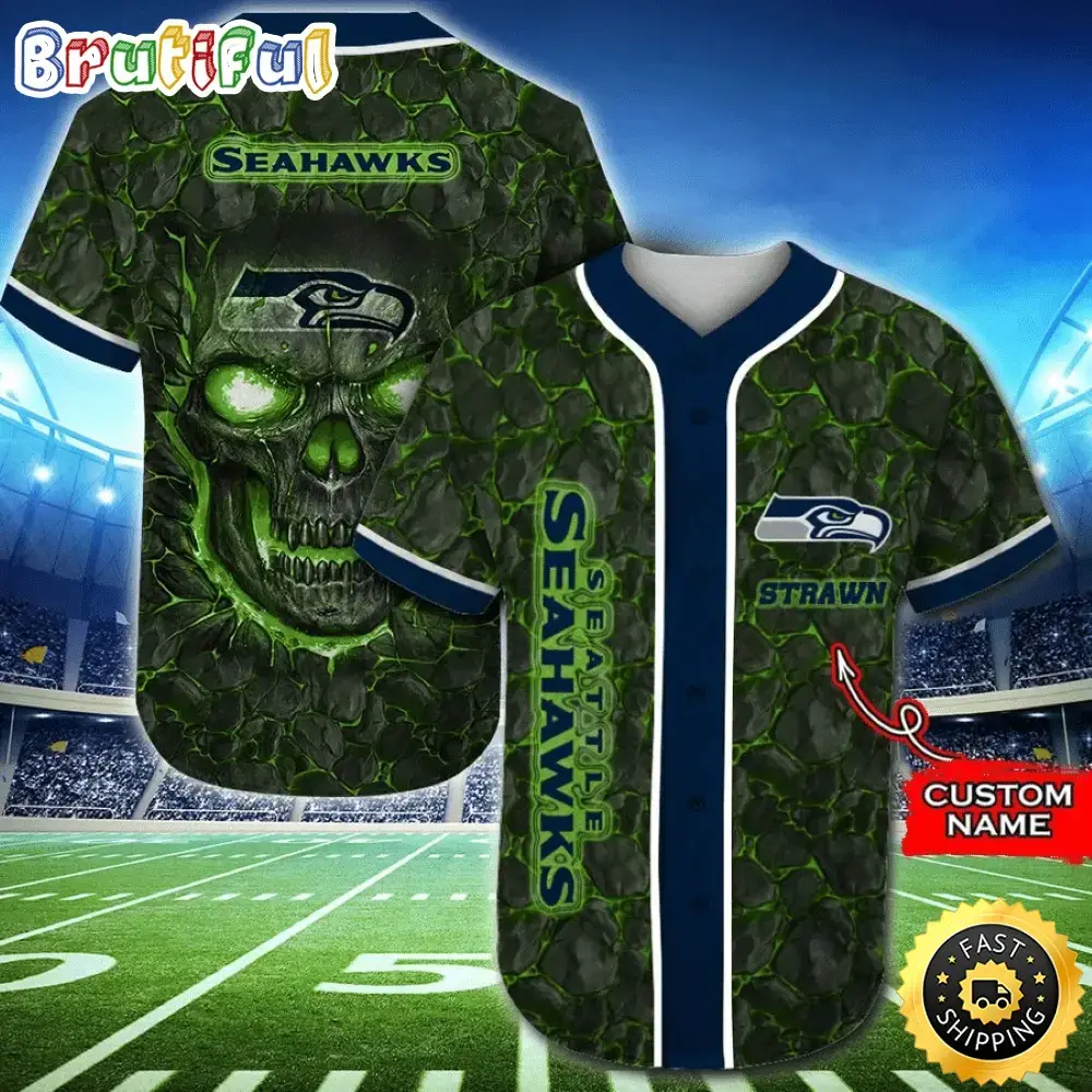 Personalized NFL Seattle Seahawks Baseball Jersey Casual Baseball Gear Image