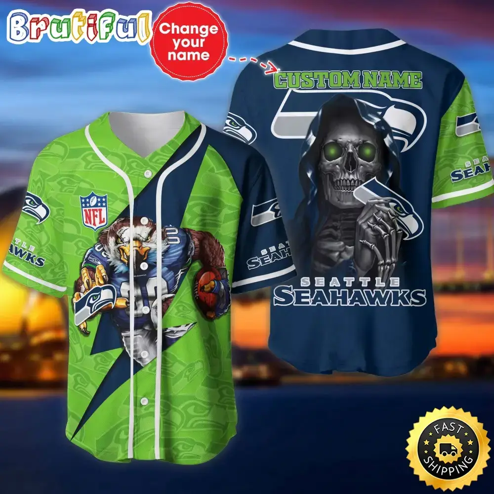 Personalized NFL Seattle Seahawks Baseball Jersey Vintage Baseball Gear Image