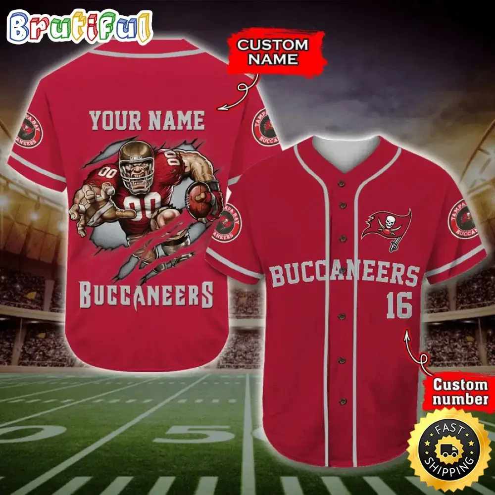 Personalized NFL Tampa Bay Buccaneers Baseball Jersey Essential Team Tops Image