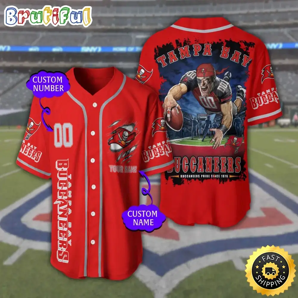 Personalized NFL Tampa Bay Buccaneers Baseball Jersey Sportswear Tops Image