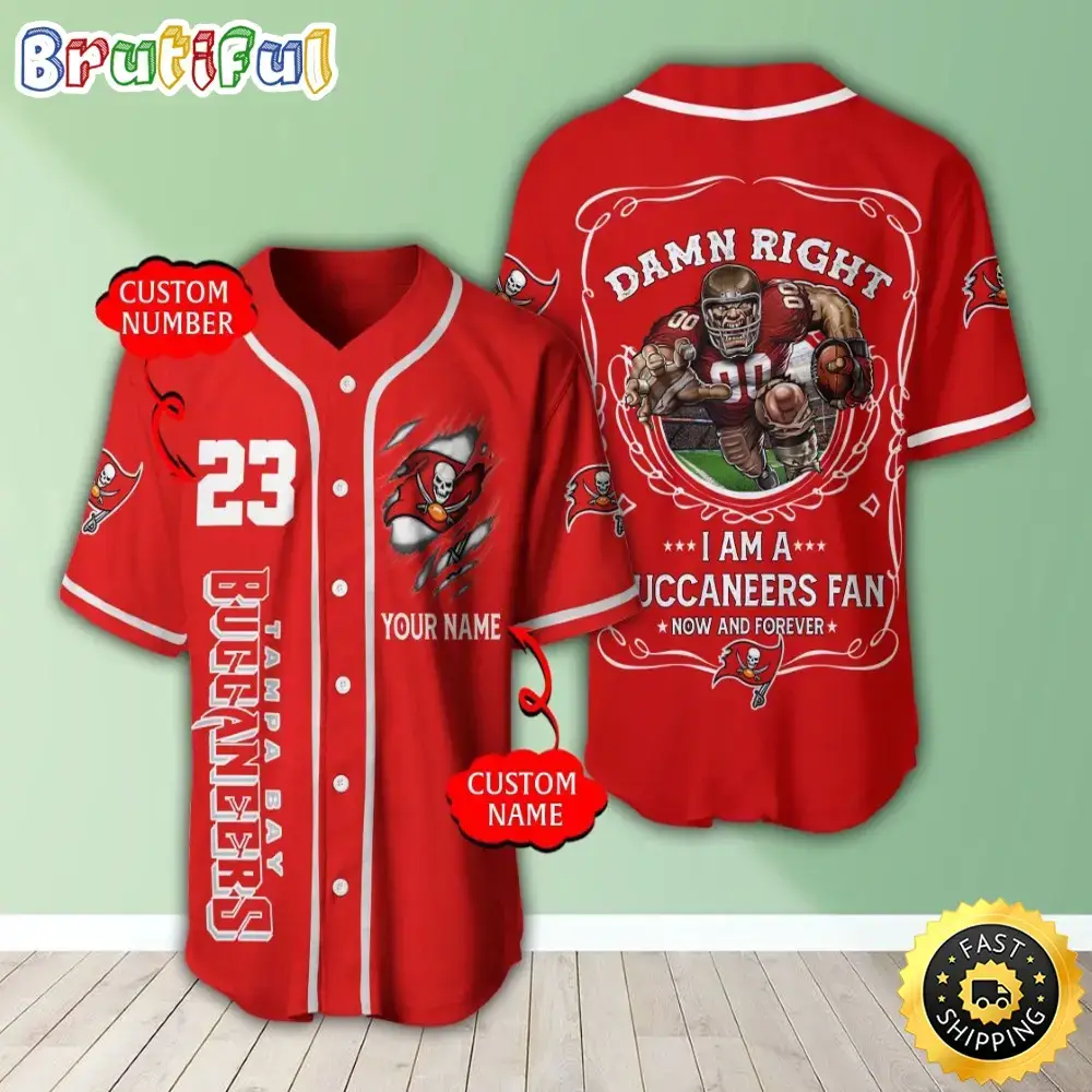 Personalized NFL Tampa Bay Buccaneers Baseball Jersey Team Spirit Tops Image