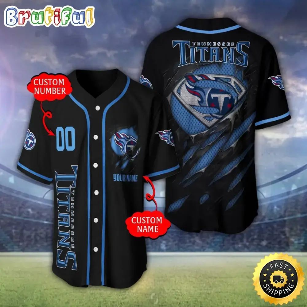 Personalized NFL Tennessee Titans Baseball Jersey Stylish Baseball Tops Image