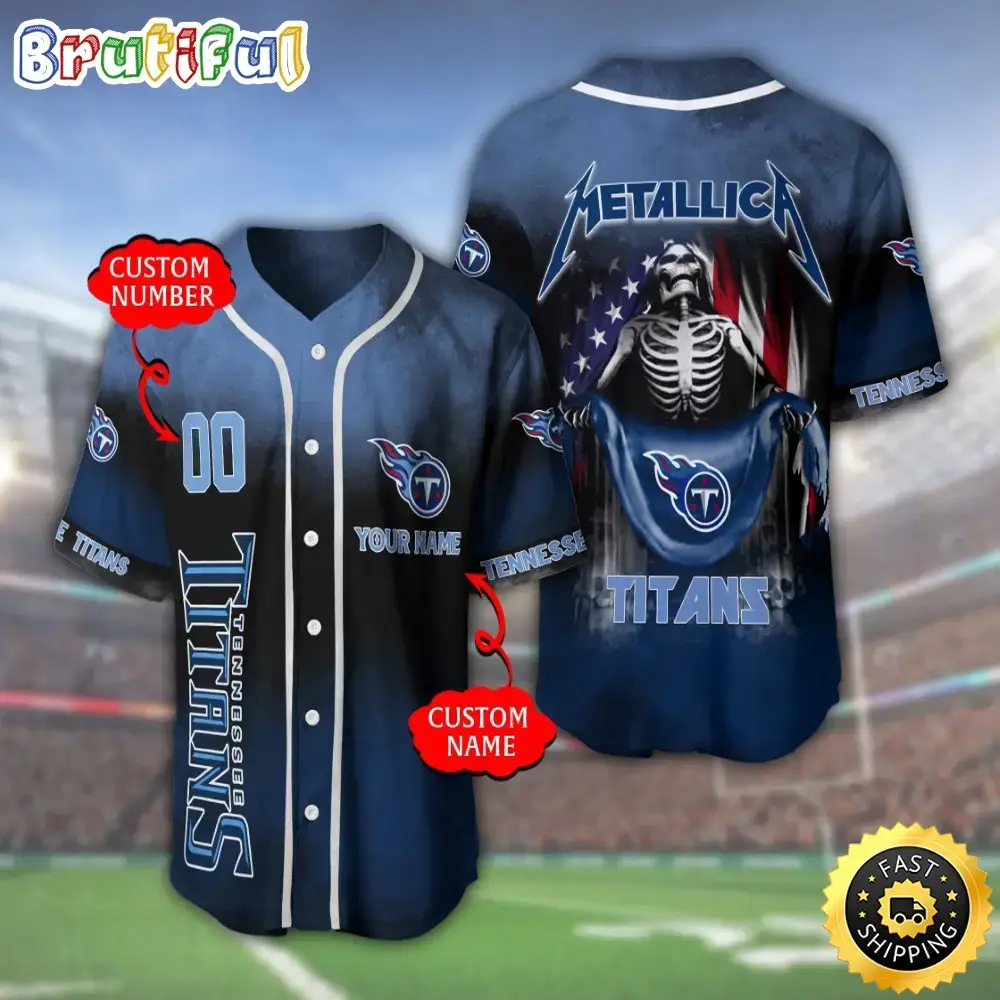 Personalized NFL Tennessee Titans Baseball Jersey Team Spirit Tops Image