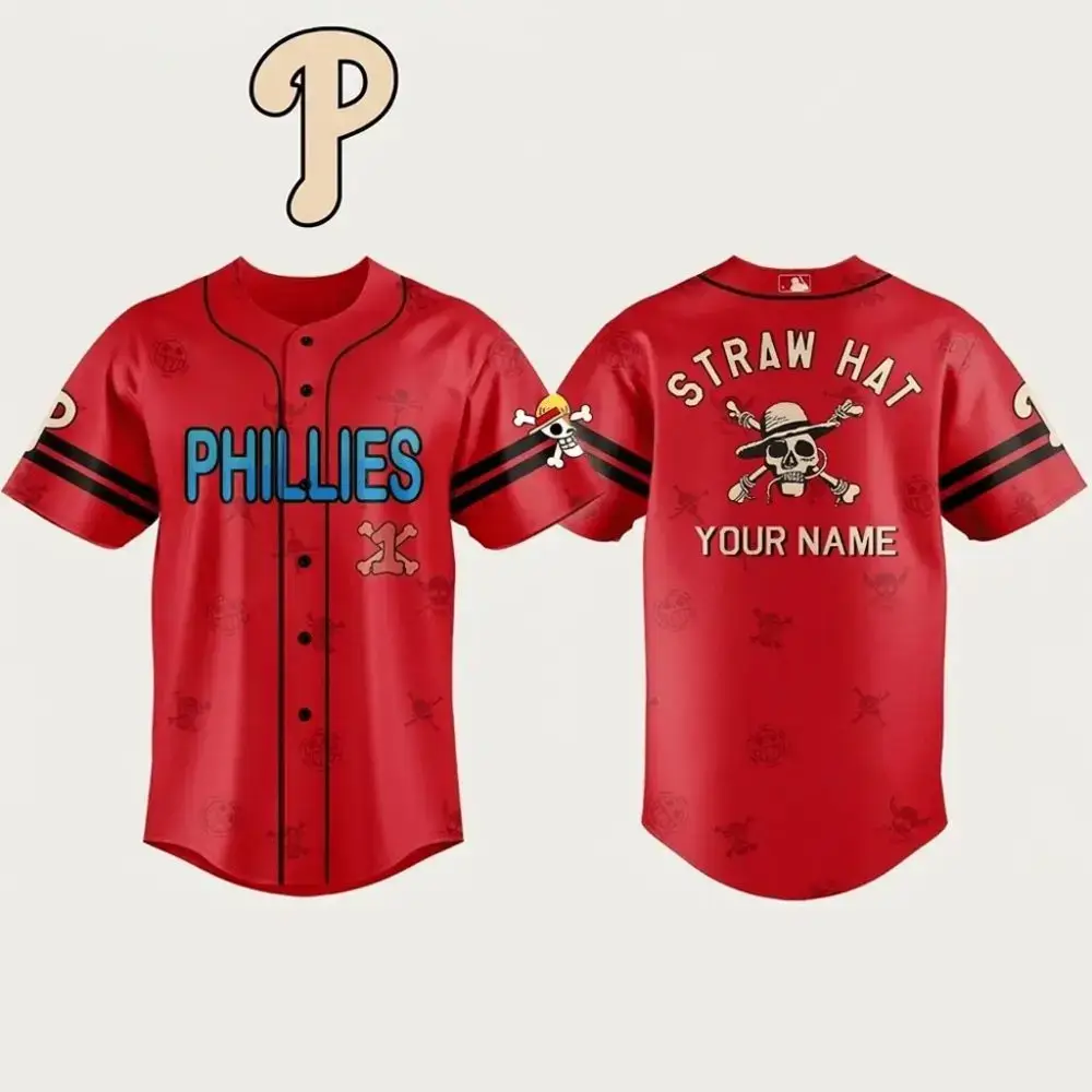 Personalized Philadelphia Phillies One Piece Live Action Luffy Neighbours Jersey 2026 Fan Merch Image
