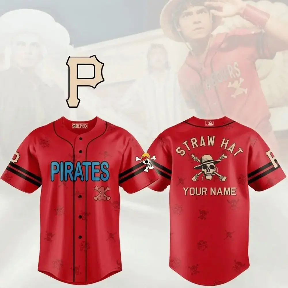 Personalized Pittsburgh Pirates One Piece Live Action Luffy Neighbours Jersey 2026 Pirates Merch Image