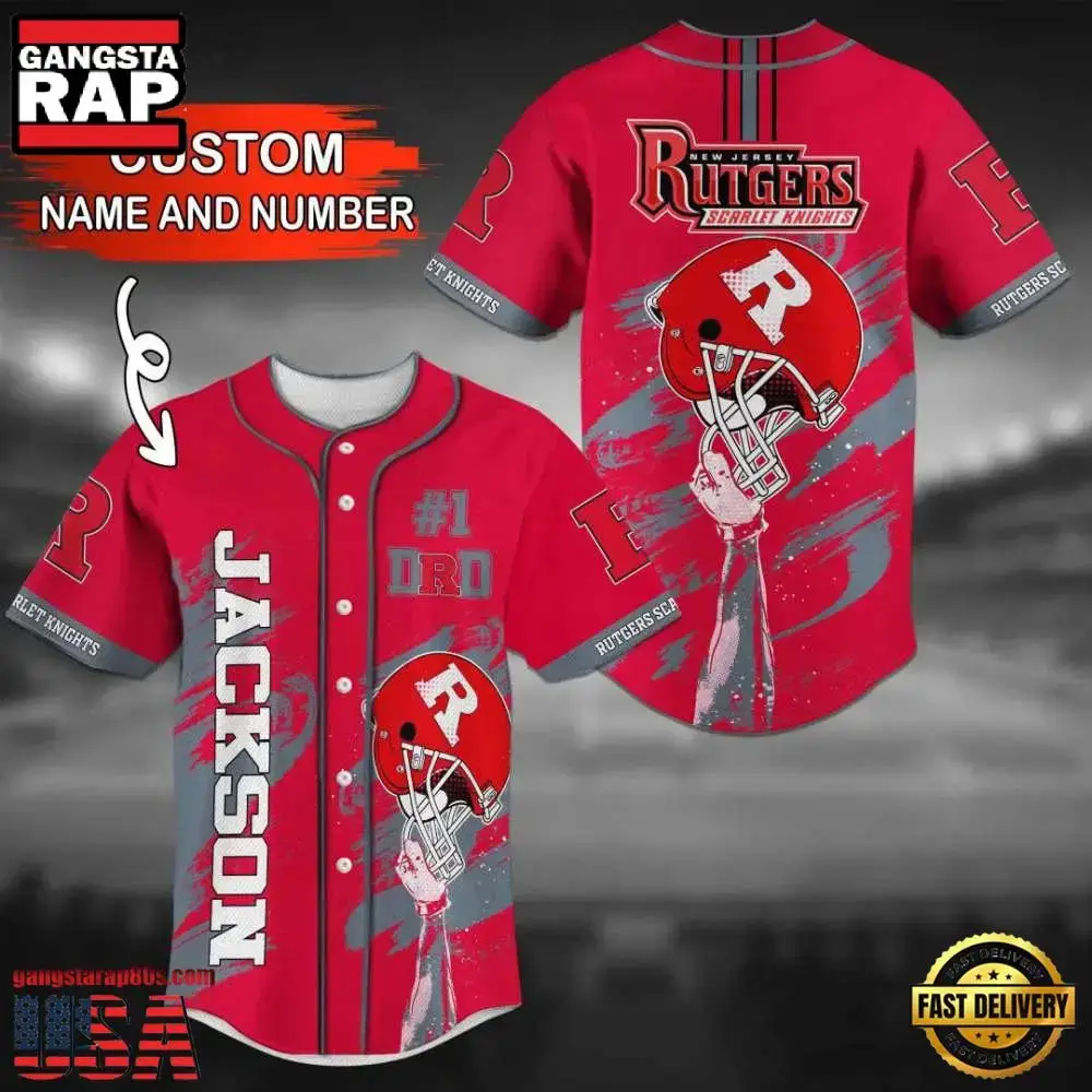 Personalized Rutgers Scarlet Knights Summer Baseball Jersey Shirt Image