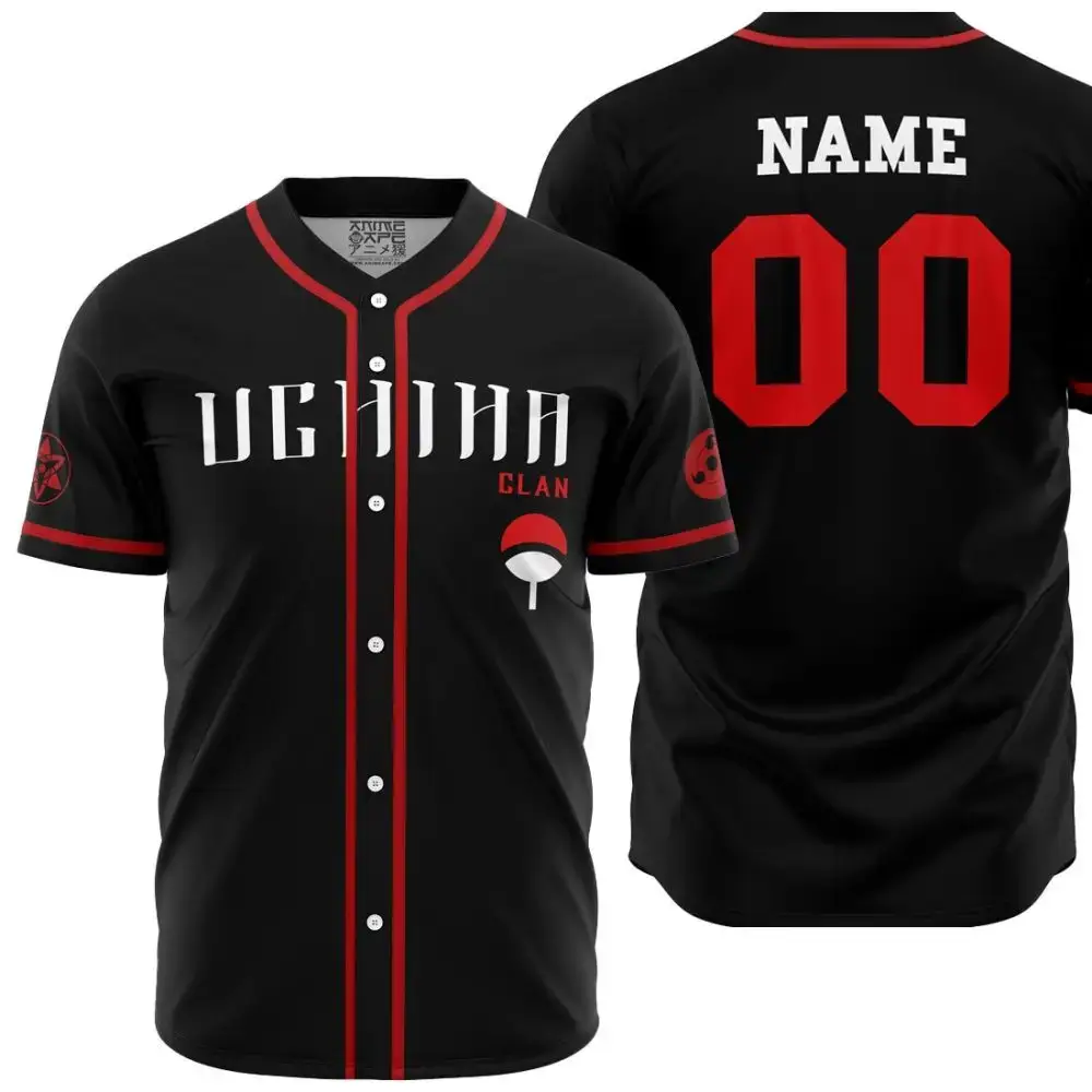 Personalized Sasuke Uchiha Shippuden Baseball Jersey Image