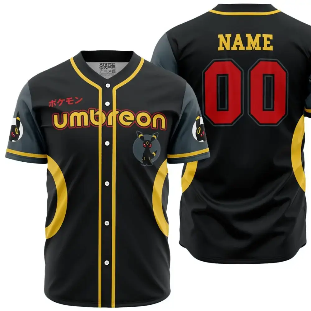 Personalized Umbreon Eeveelution Pokemon Baseball Jersey Image