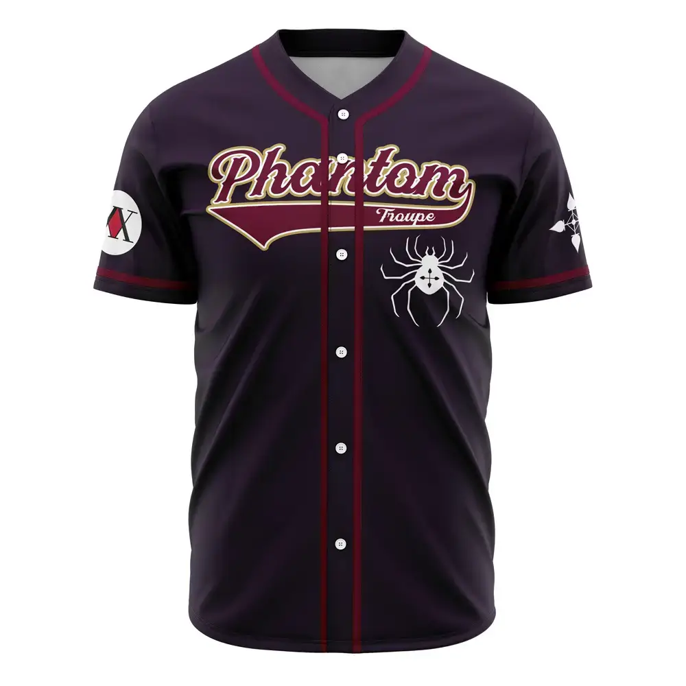 Phantom Troupe Jersey - Anime-Inspired Baseball Shirt With Spider Design - Unisex, Breathable Fabric Image