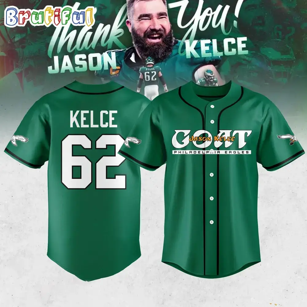 Philadelphia Eagles Goat Jason Kelce 62 Baseball Jersey Image