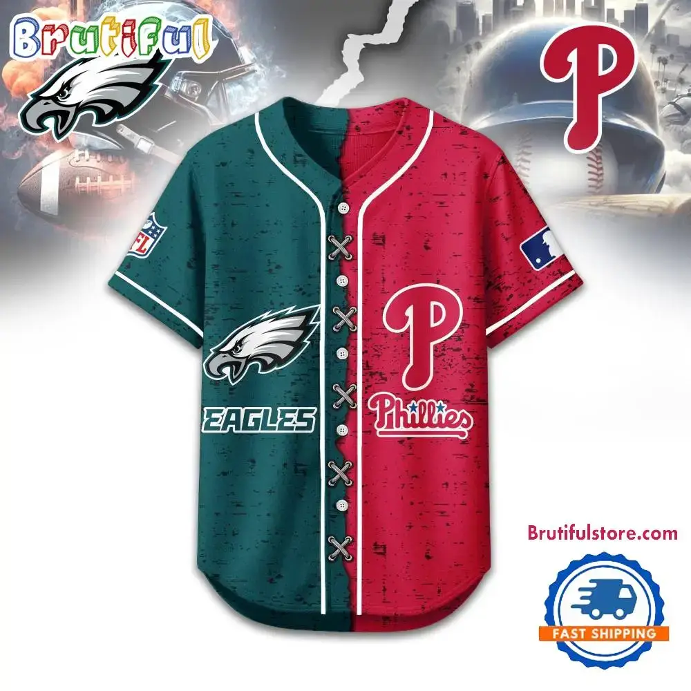 Philadelphia Eagles Mix Philadelphia Phillie Sporty New Design Baseball Jersey Image