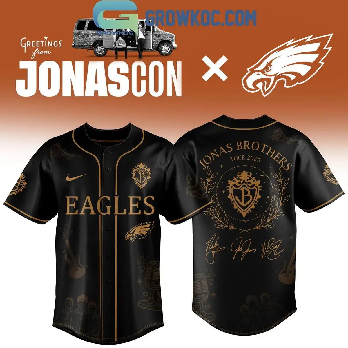 Philadelphia Eagles x Jonas Brother Greetings From Your Hometown 2025 Jersey Image