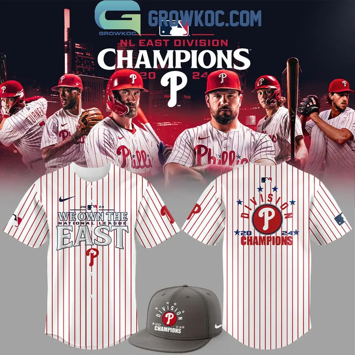 Philadelphia Phillies 2024 National League East Champions Baseball Jersey Image