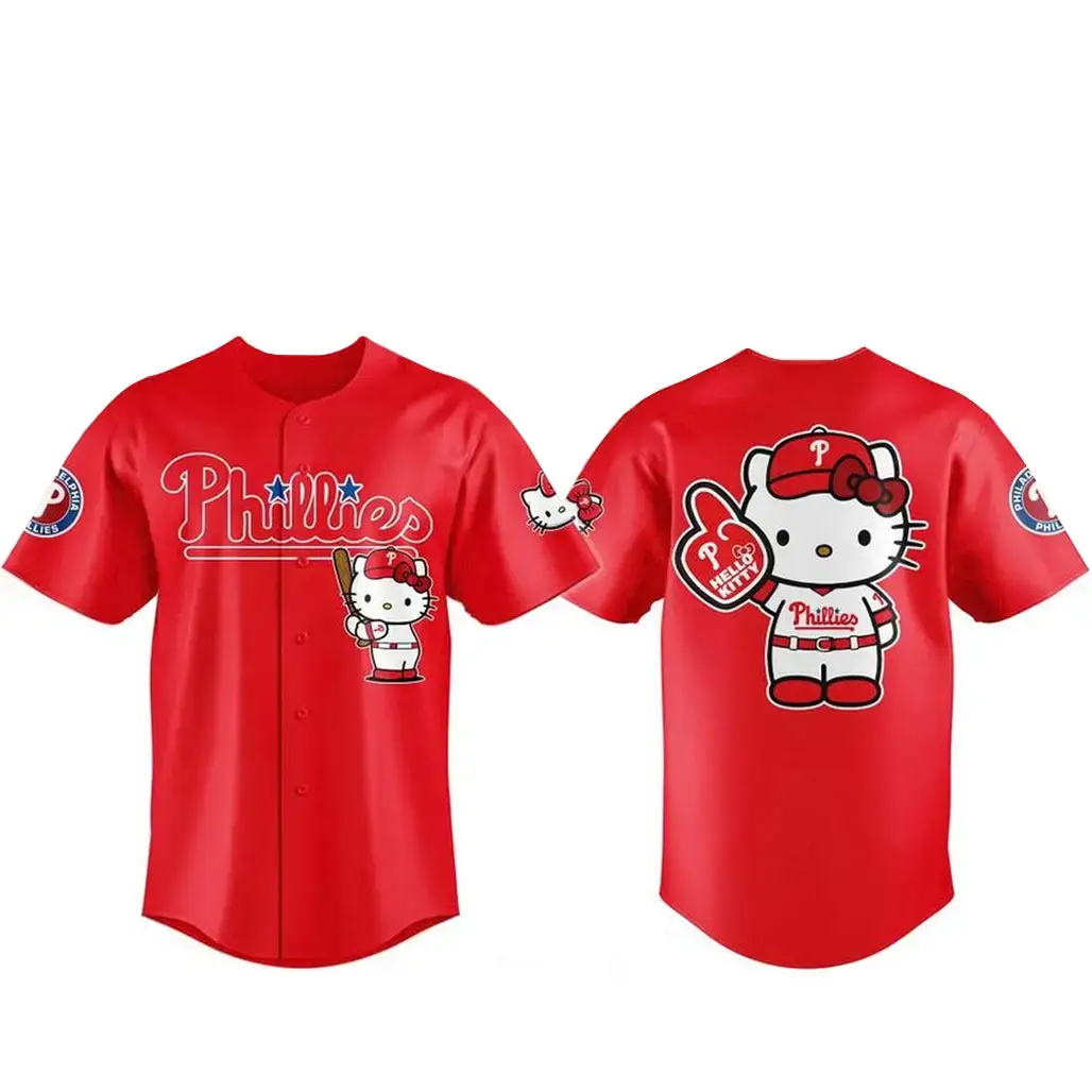 Philadelphia Phillies 2026 Hello Kitty Night Red Baseball Jersey Image