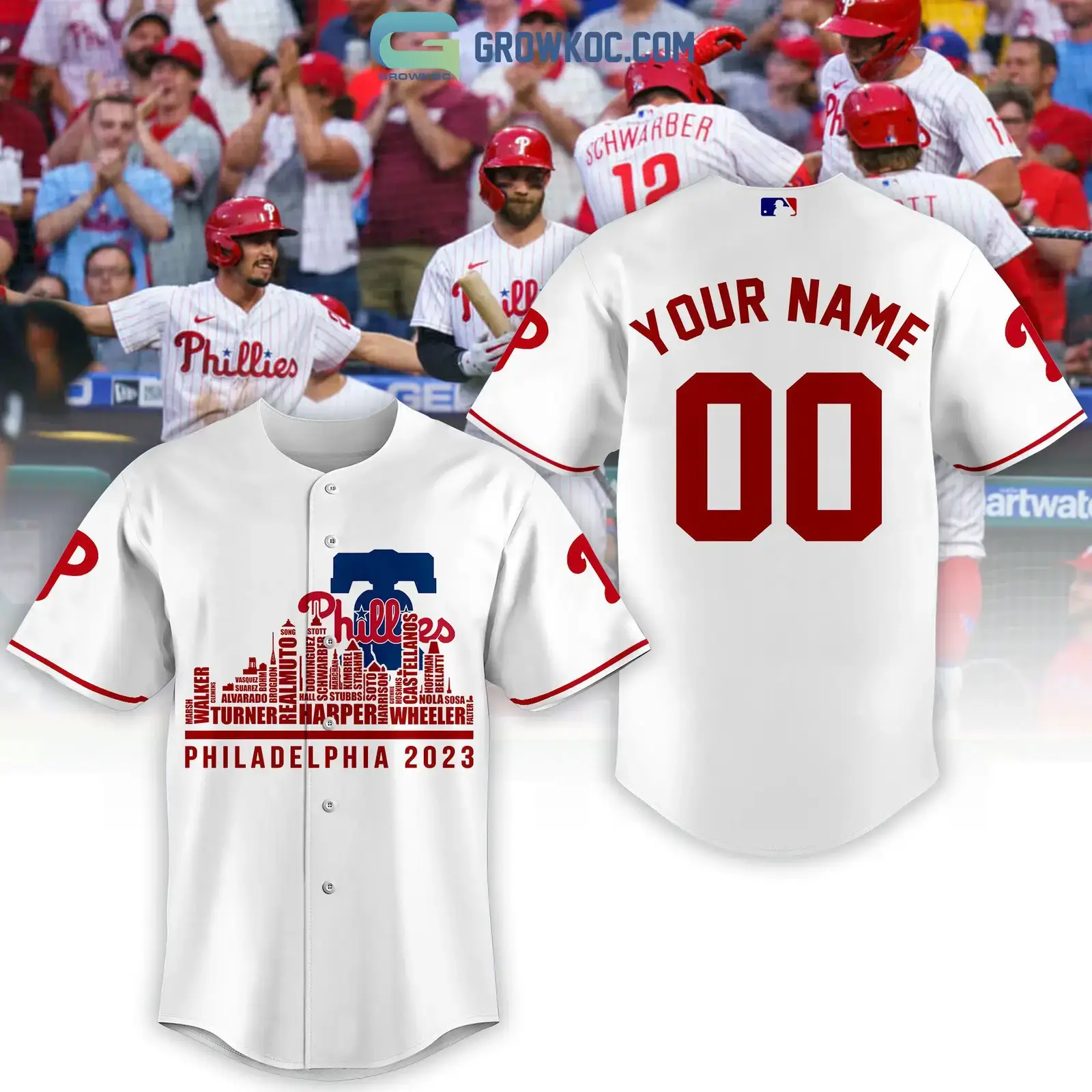 Philadelphia Phillies City Champions Best Team Personalized Baseball Jersey Image