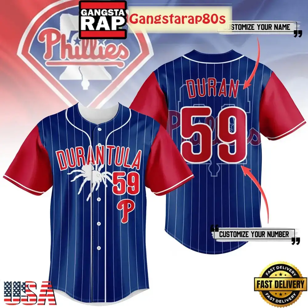 Philadelphia Phillies Durantula 59 Blue Red Baseball Jersey Image