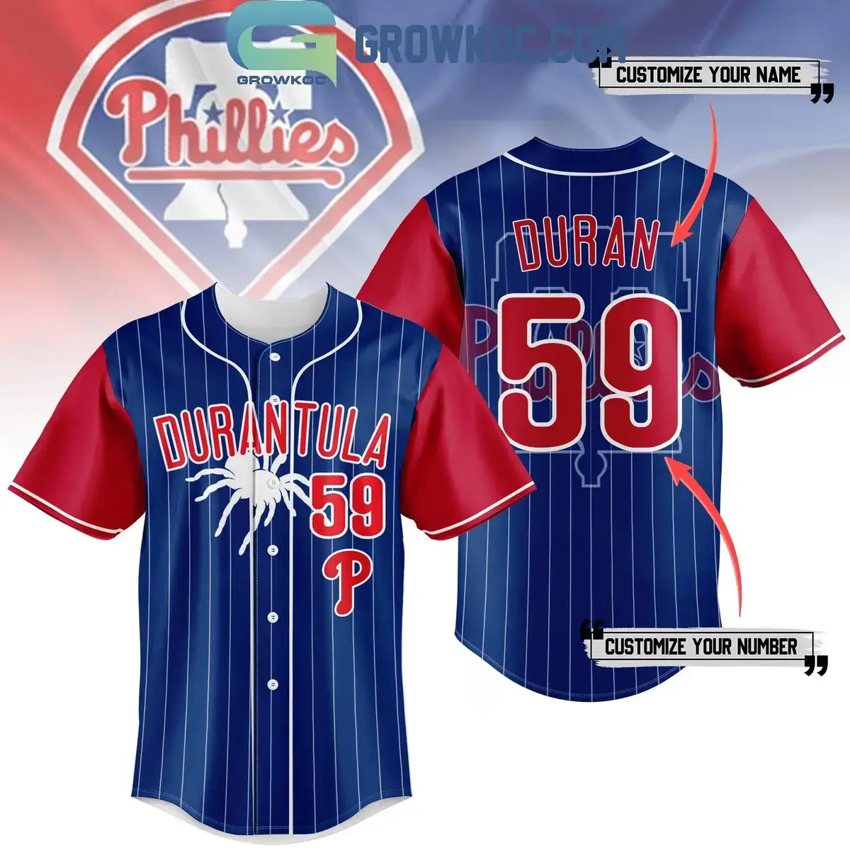 Philadelphia Phillies Durantula 59 Blue Red Jersey Image