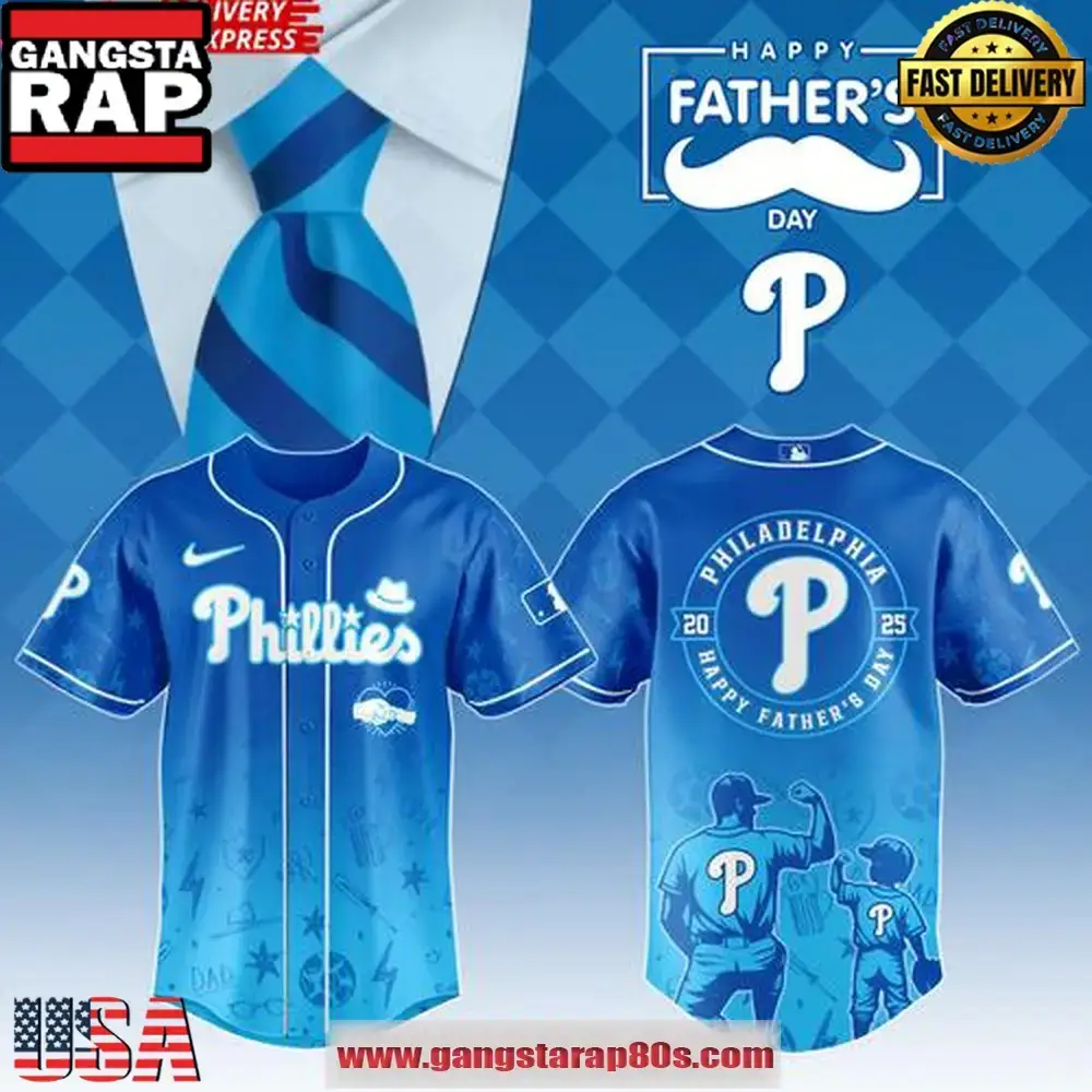 Philadelphia Phillies Happy Fathers Day 2025 Special Baseball Jersey Shirt Image