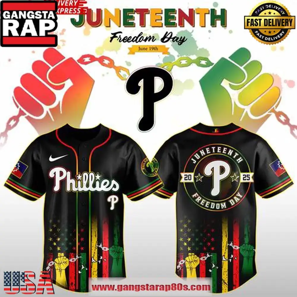 Philadelphia Phillies Juneteenth Day 2025 Special Baseball Jersey Shirt Image