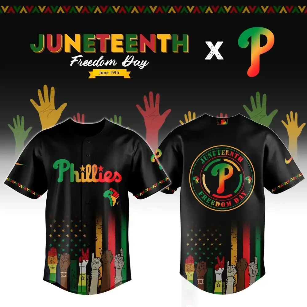 Philadelphia Phillies Mlb X Juneteenth Custom Baseball Jersey Image