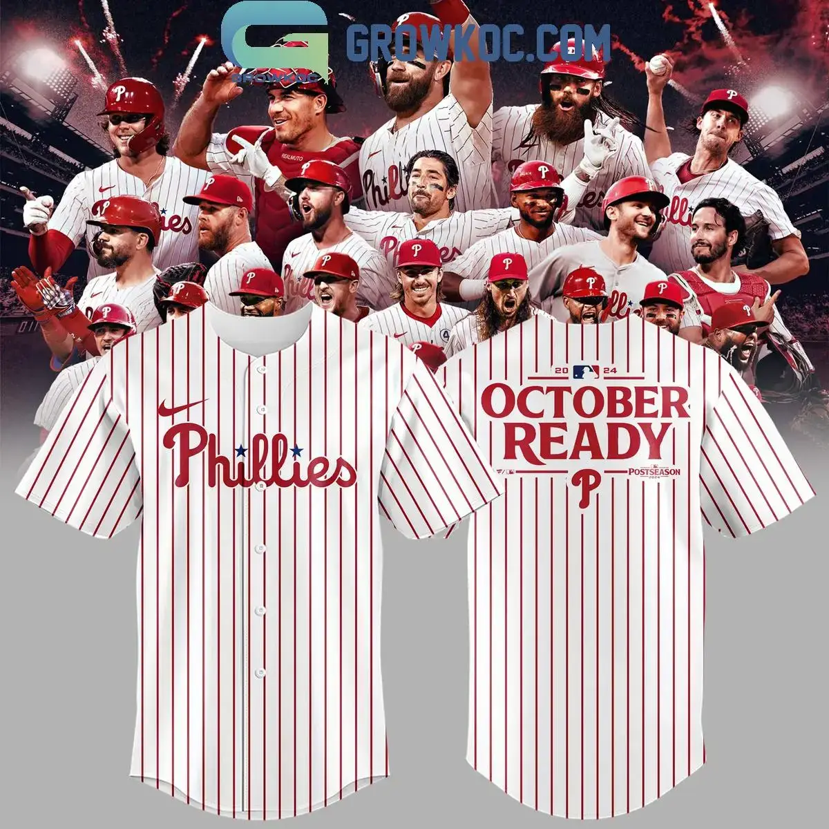 Philadelphia Phillies October Ready Postseason Locker Room Baseball Jersey Image