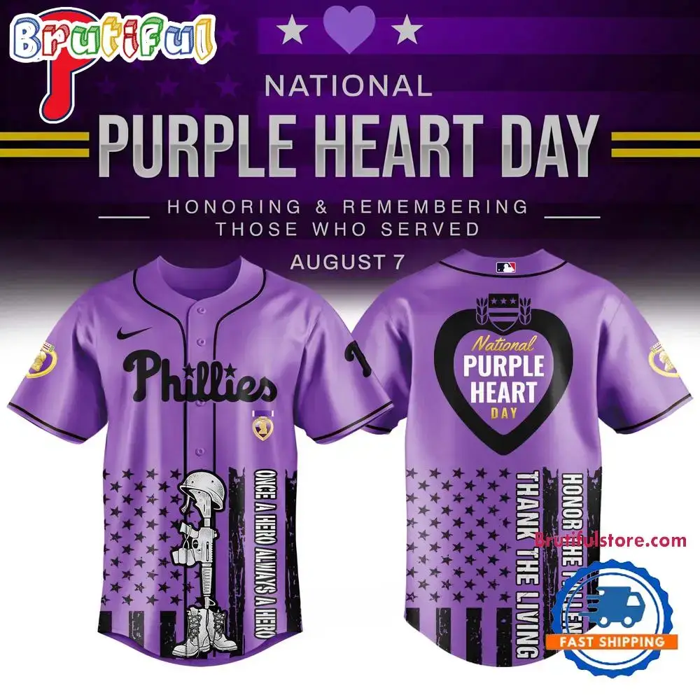 Philadelphia Phillies Purple Heart Day Baseball Jersey Image