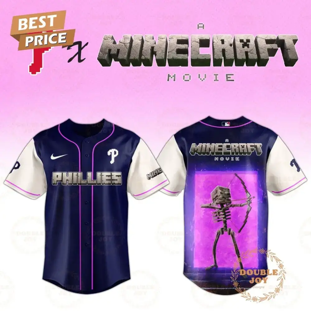Philadelphia Phillies Skeleton A Minecraft Movie 2025 Special Edition Baseball Jersey Image