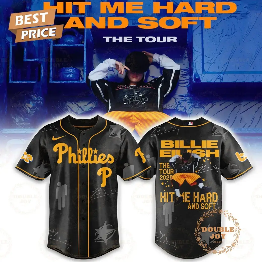 Philadelphia Phillies x Billie Eilish Hit Me Hard and Soft Special Edition V2 Baseball Jersey Image