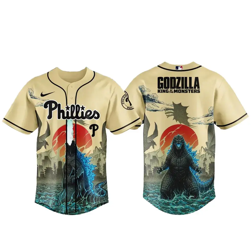 Philadelphia Phillies x Godzilla King of The Monsters Baseball Jersey Image