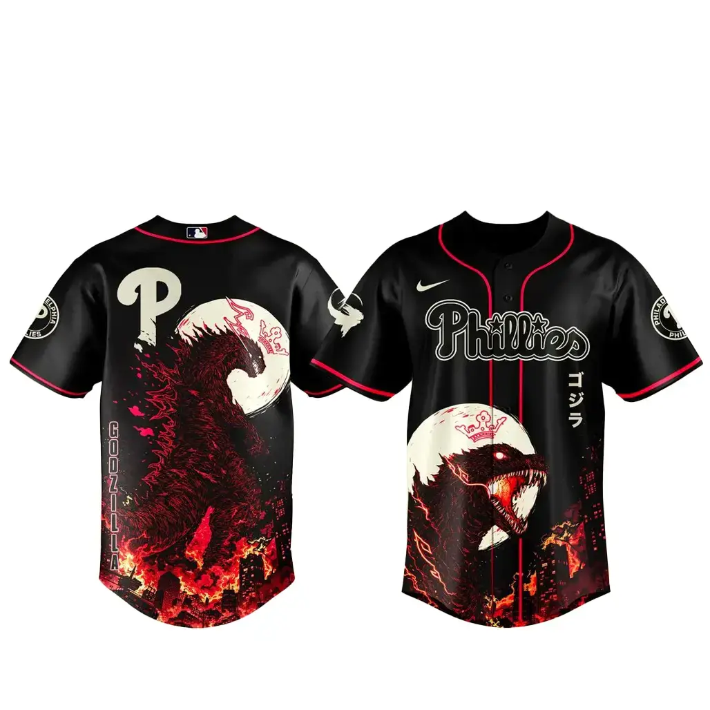 Philadelphia Phillies x Godzilla Minus Zero Baseball Jersey Image