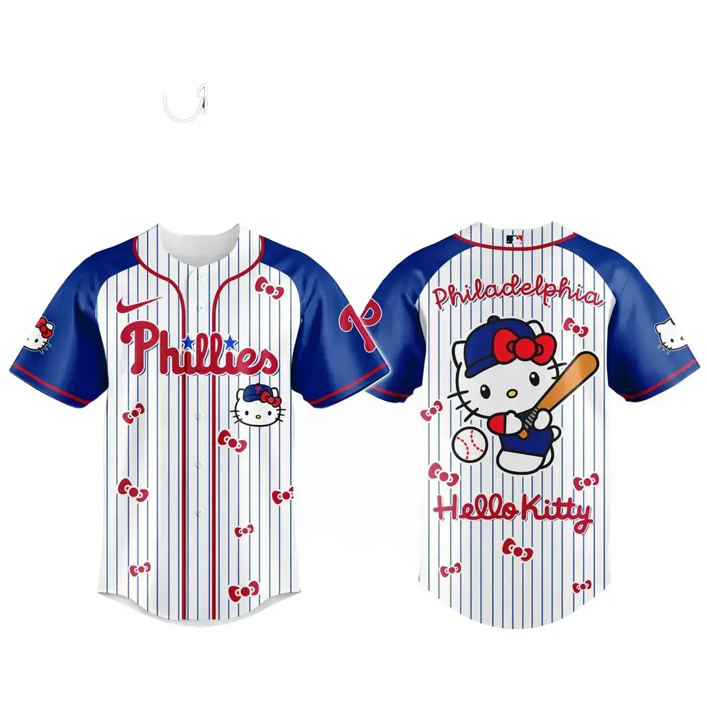 Philadelphia Phillies x Hello Kitty 2026 And Sanrio World Baseball Jersey Image