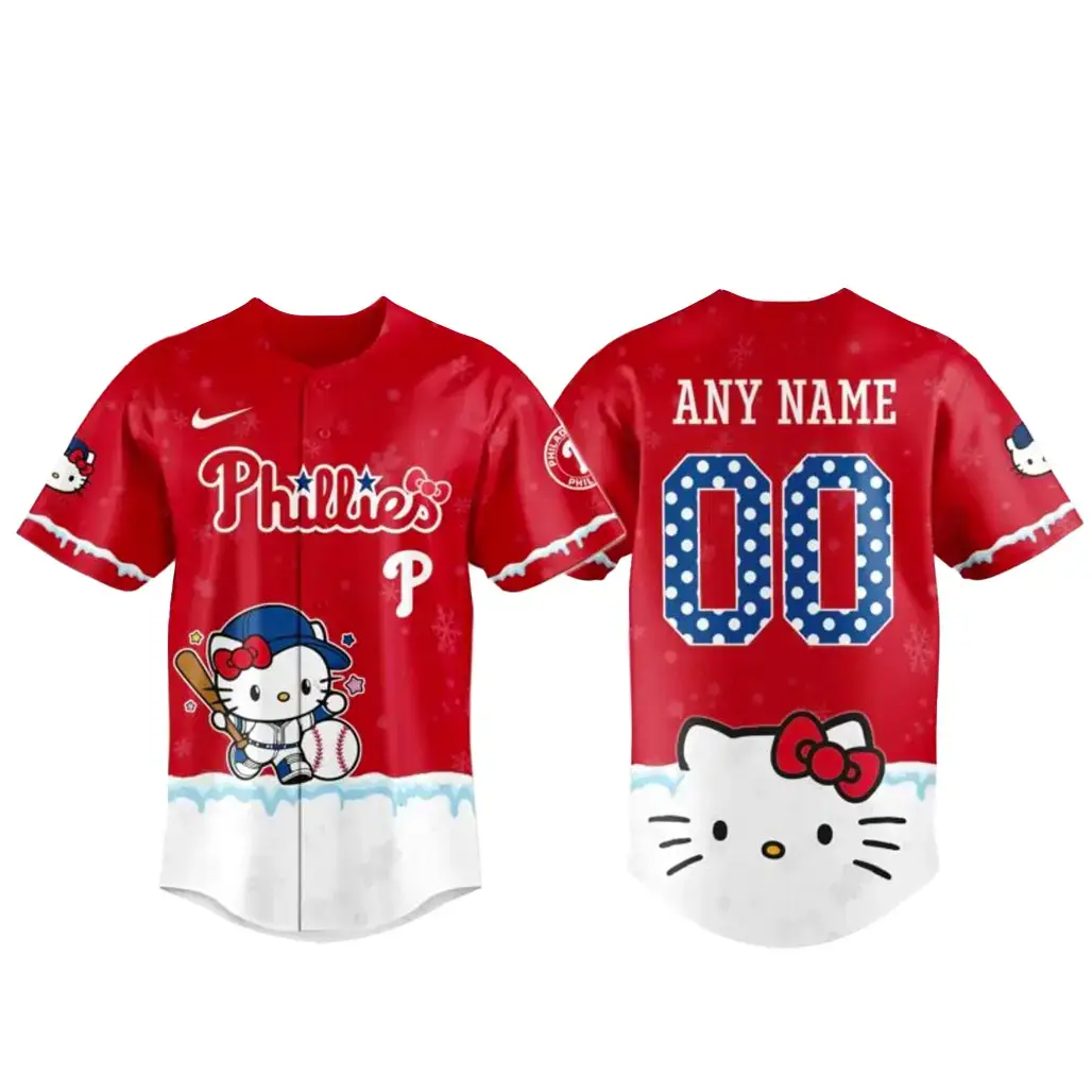 Philadelphia Phillies x Hello Kitty Night Custom Name and Number Baseball Jersey Image