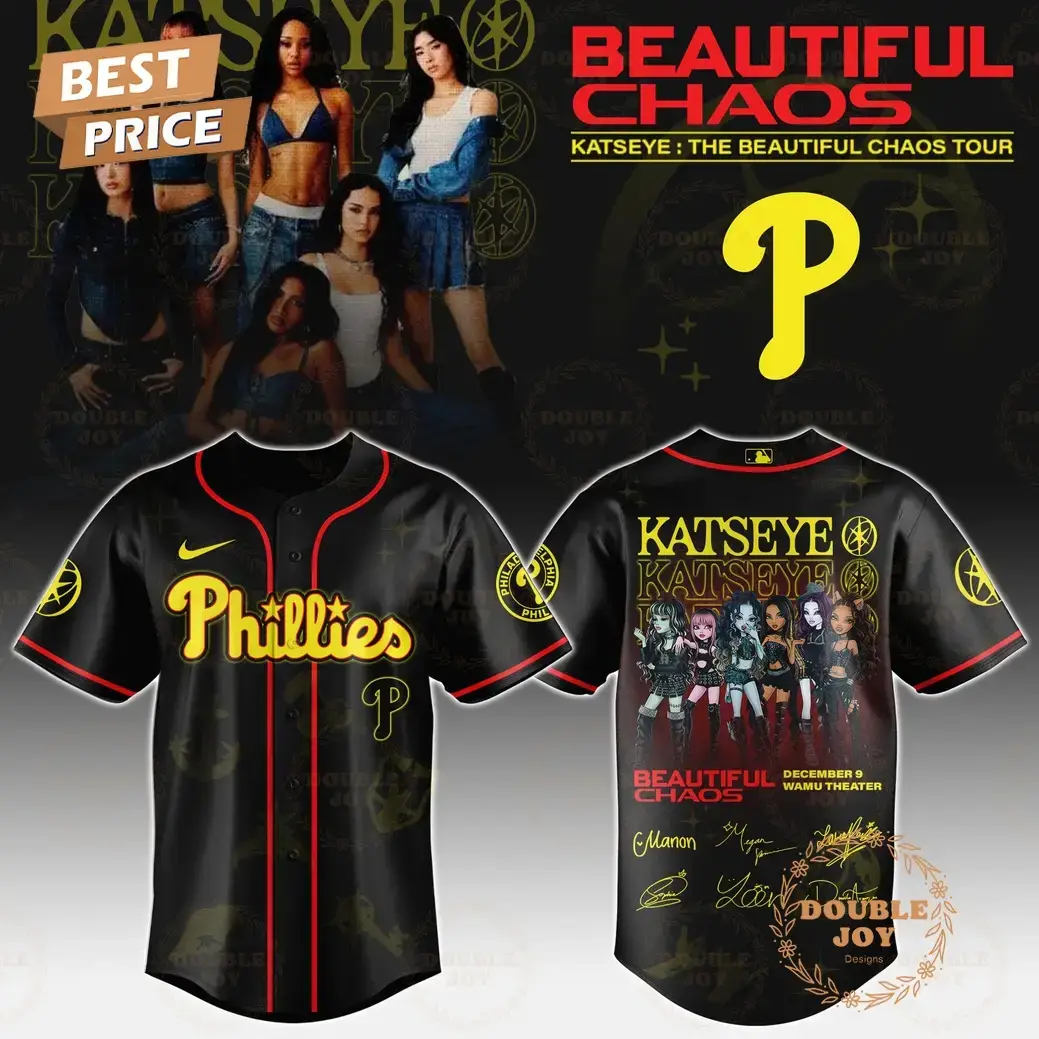Philadelphia Phillies x Katseye "The Beautiful Chaos Tour" 2025 Baseball Jersey Image