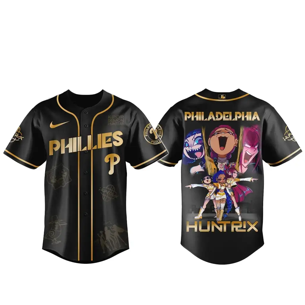 Philadelphia Phillies x Kpop Demon Hunter 2026 Golden Baseball Jersey Image