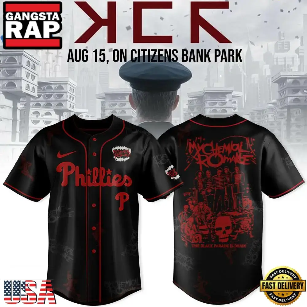 Philadelphia Phillies x My Chemical Romance Tour Limited Premium Edition Baseball Jersey Image