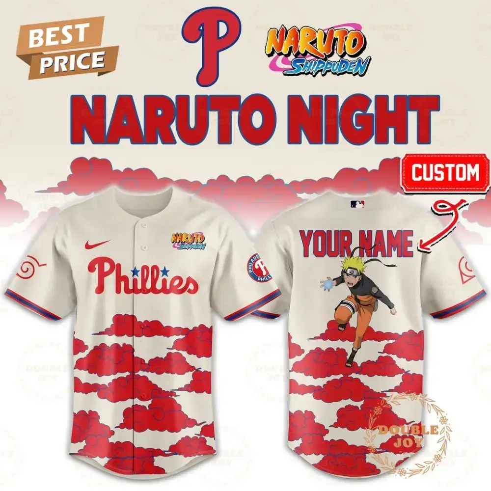 Philadelphia Phillies X Naruto 2026 Custom Name Baseball Jersey Image