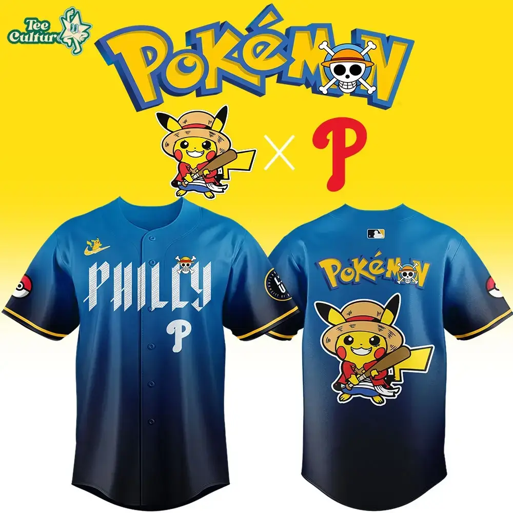 Philadelphia Phillies x One Piece x Pokemon 2026 Anime Night Jersey 2026 Image