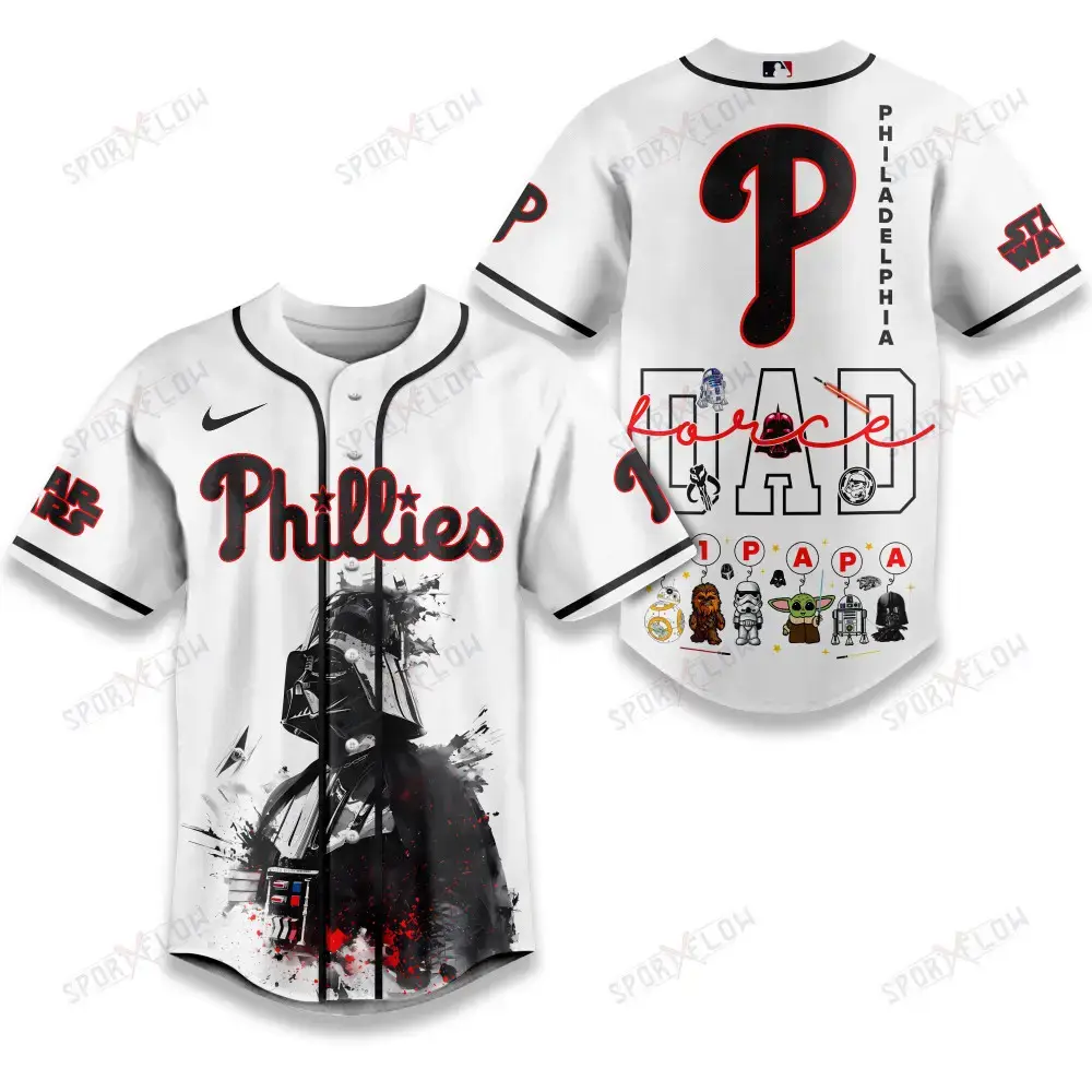 Philadelphia Phillies X Star Wars The Force Dad Father'S Day Baseball Jersey Image