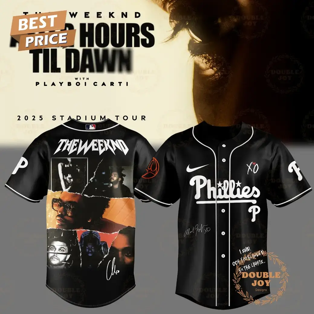 Philadelphia Phillies x The Weeknd After Hours Till Dawn Tour 2025 Limited Edition Baseball Jersey Image
