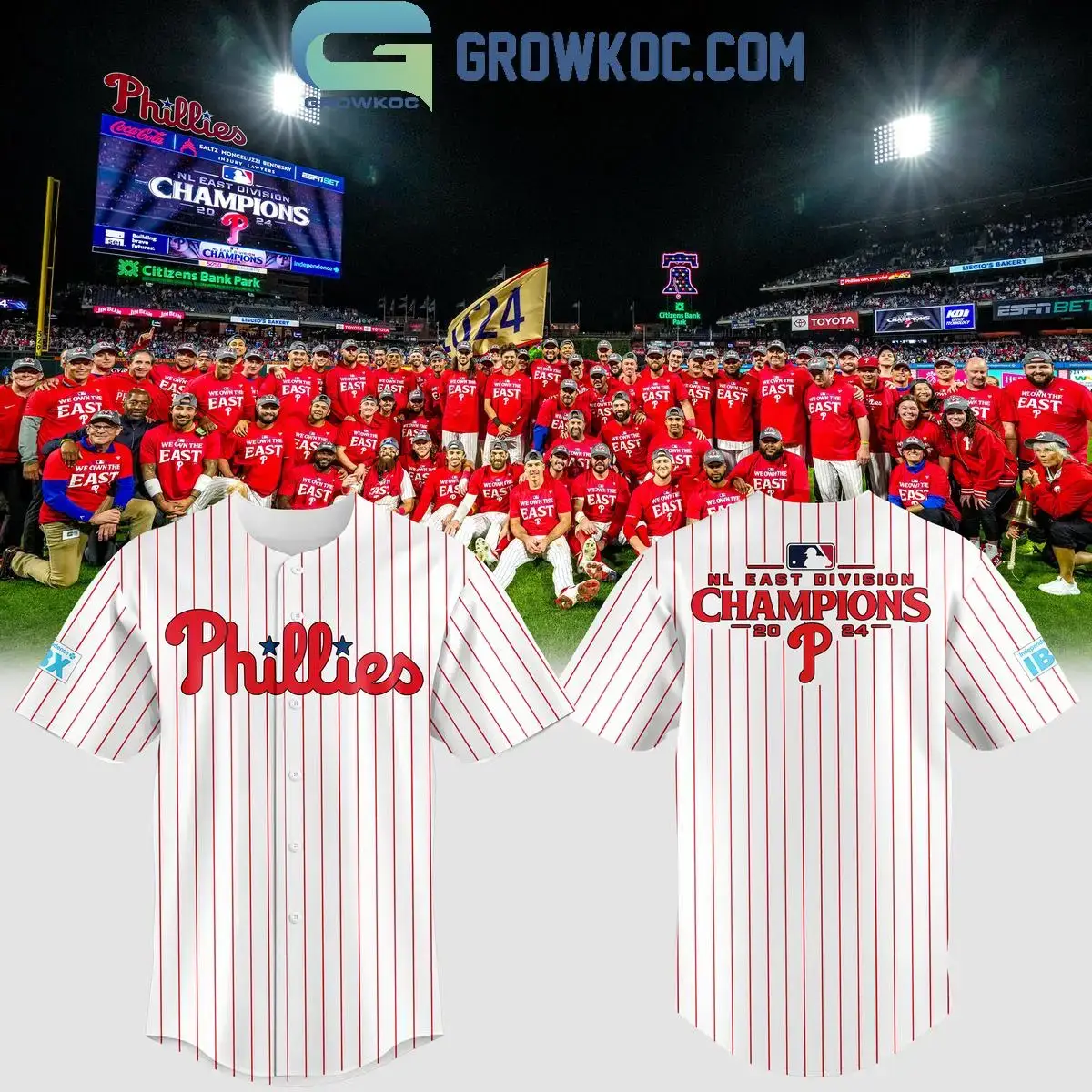 Philadelphia Phillies Your 2024 National League East Champions Baseball Jersey Image